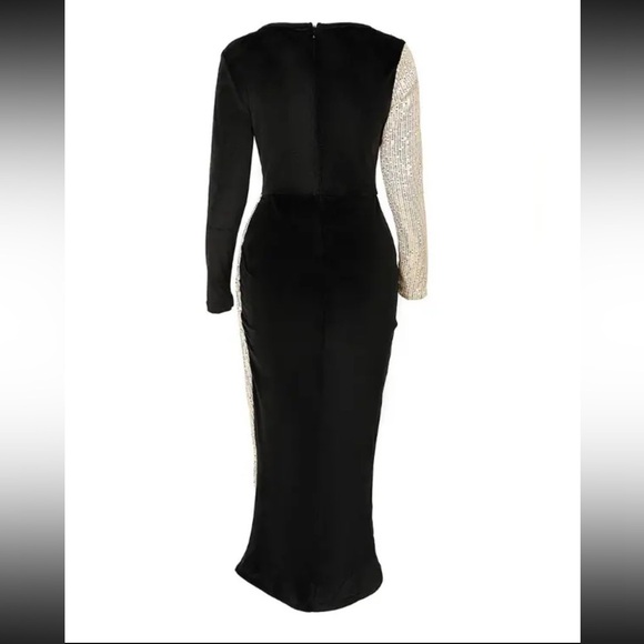 Soana Boutique Contrast Sequin Midi Dress - Picture 4 of 6